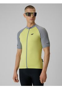 4f - 4F Koszulka kolarska męska - żółta XL. Kolor: żółty. Długość rękawa: raglanowy rękaw. Sport: kolarstwo #1