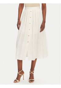 TwinSet - TWINSET Spódnica trapezowa 251TT2143 Écru Loose Fit. Kolor: kremowy. Materiał: bawełna #1