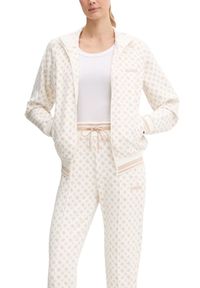 Guess - GUESS Kremowa rozpinana bluza damska w monogram Aggie, Rozmiar S. Okazja: na co dzień. Kolor: beżowy. Styl: elegancki, casual, sportowy #4