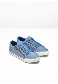 Sneakersy bonprix matowy niebieski. Kolor: niebieski. Materiał: syntetyk, materiał, skóra #3