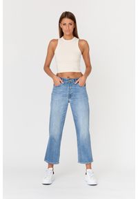 7 FOR ALL MANKIND Błękitne jeansy damskie THE MODERN STRAIGHT TRILIG, Rozmiar 30. Kolor: niebieski