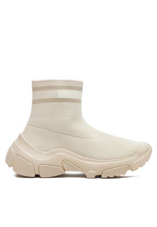 Tommy Jeans Sneakersy Tjw Sock Boot EN0EN02446 Beżowy. Kolor: beżowy