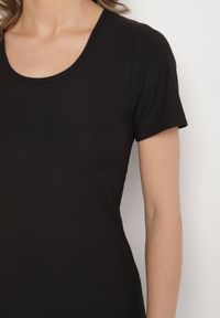 Born2be - Czarna Casualowa Sukienka z Bawełną Lumelisse. Okazja: na co dzień. Kolor: czarny. Materiał: bawełna. Typ sukienki: proste. Styl: casual #4