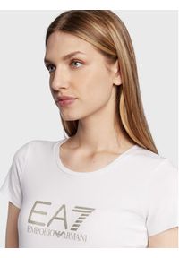 EA7 Emporio Armani T-Shirt 8NTT66 TJFKZ 0101 Biały Slim Fit. Kolor: biały. Materiał: bawełna