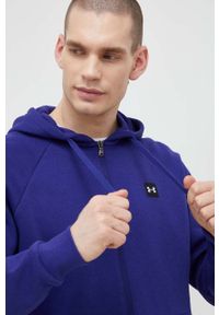Under Armour bluza męska kolor niebieski z kapturem gładka 1357111-424. Okazja: na co dzień. Typ kołnierza: kaptur. Kolor: niebieski. Materiał: dzianina. Wzór: gładki. Styl: casual #3