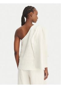 Eleh Bluzka SS260317 Biały Regular Fit. Kolor: biały. Materiał: len #6