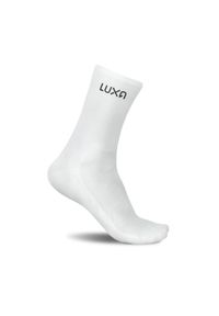 Skarpety Rowerowe LUXA Logo. Kolor: biały. Materiał: poliamid, elastan