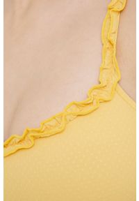 Women Secret - women'secret Biustonosz kąpielowy kolor żółty miękka miseczka. Kolor: żółty. Materiał: dzianina #4