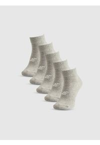 4f - 4F Skarpetki krótkie (5-pack) damskie - szare 35-38. Kolor: szary. Materiał: dzianina, bawełna. Sport: fitness, turystyka piesza #1