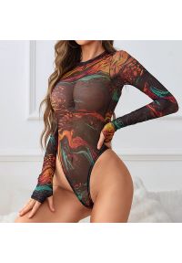 Intica - Body z długim rękawem eleganckie dopasowane Saito. Kolor: wielokolorowy. Materiał: materiał. Długość: długie #8