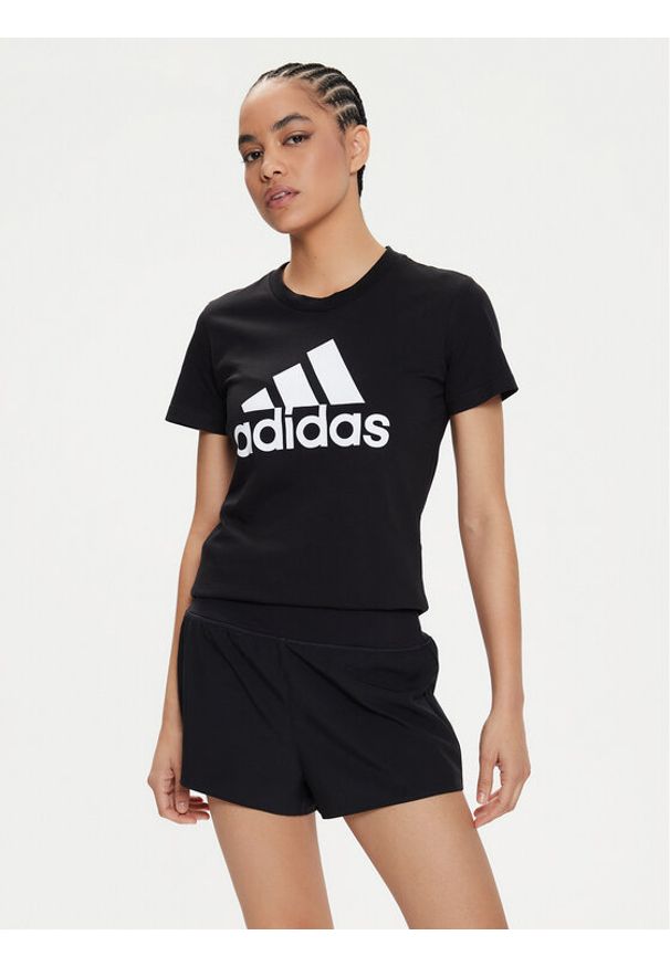 Adidas - adidas T-Shirt Essentials Logo GL0722 Czarny Regular Fit. Kolor: czarny. Materiał: bawełna