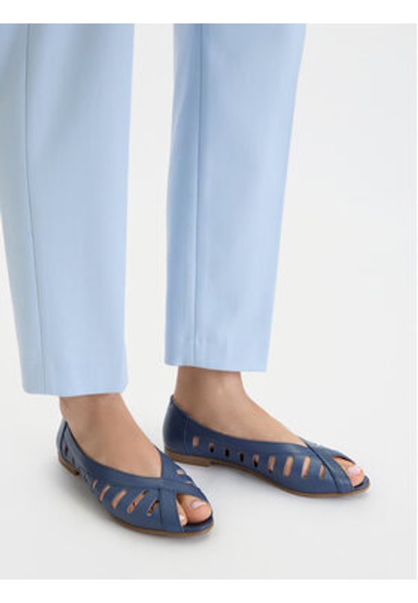 Lasocki Baleriny CEO-RST-ERICA-66 Granatowy. Kolor: niebieski. Materiał: skóra