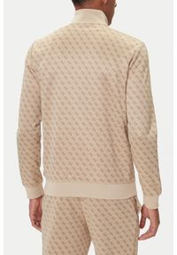 Guess - GUESS Beżowa rozpinana męska bluza w monogram Korbin, Rozmiar S. Okazja: na co dzień. Kolor: beżowy. Styl: casual, sportowy #3
