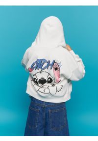 Reserved - Bluza Lilo i Stitch - beżowy. Kolor: beżowy. Materiał: bawełna, dzianina. Długość: krótkie