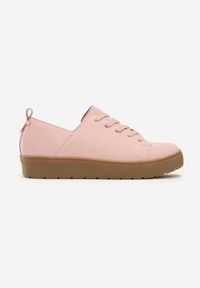 Born2be - Różowe Sneakersy Gorsey. Nosek buta: okrągły. Kolor: różowy. Materiał: materiał. Obcas: na platformie #5