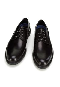 Wittchen - Męskie buty derby skórzane na grubej podeszwie czarne. Okazja: do pracy. Zapięcie: sznurówki. Kolor: czarny. Materiał: skóra. Styl: klasyczny, elegancki