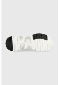 Calvin Klein Jeans sneakersy kolor biały. Nosek buta: okrągły. Zapięcie: rzepy. Kolor: biały. Materiał: guma. Obcas: na platformie