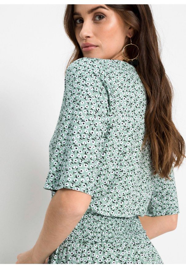 bonprix - Sukienka z dżerseju z mieszanki wiskozy. Kolor: zielony. Materiał: jersey, wiskoza. Sezon: lato