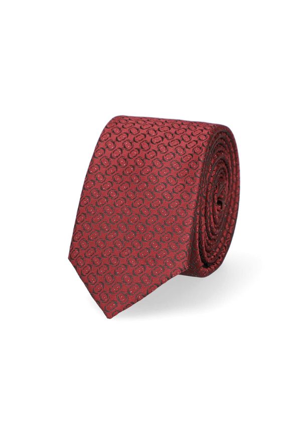 Lancerto - Krawat Czerwony Mikrowzór. Kolor: czerwony. Materiał: tkanina, mikrofibra, materiał. Wzór: geometria. Styl: elegancki