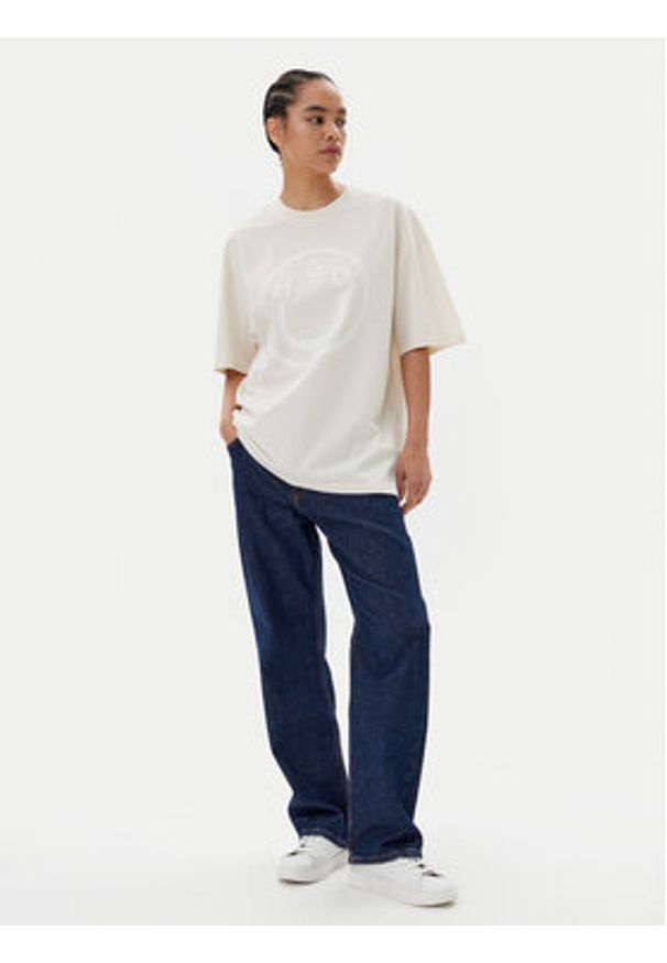 Hugo - HUGO T-Shirt 50511471 Beżowy Oversize. Kolor: beżowy. Materiał: bawełna