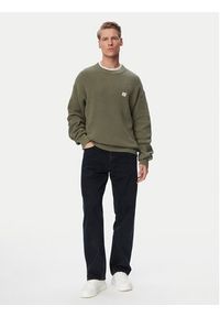 Calvin Klein Jeans Sweter LV04RD313G Zielony ciemny Regular Fit. Kolor: zielony. Materiał: bawełna #2