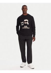 Karl Lagerfeld - KARL LAGERFELD Sweter 655030 554306 Czarny Regular Fit. Typ kołnierza: dekolt w karo. Kolor: czarny. Materiał: syntetyk #3
