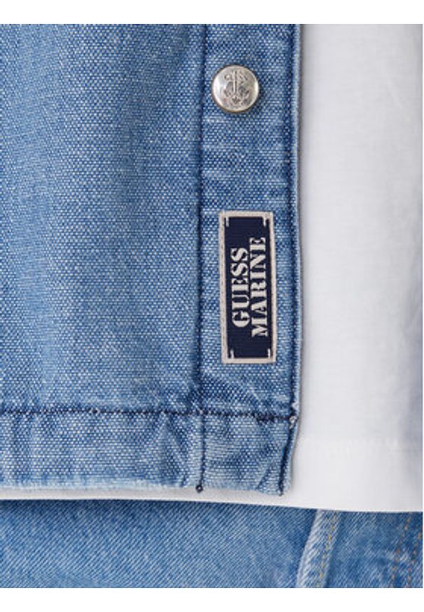 Guess Kurtka jeansowa M5RN30 D5KW1 Niebieski Regular Fit. Kolor: niebieski. Materiał: bawełna