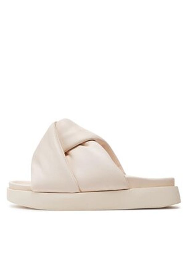 Inuikii Klapki Soft Crossed 70104-140 Écru. Materiał: skóra