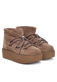 Inuikii Śniegowce Classic Low Platform 75204-004 Brązowy. Kolor: brązowy. Materiał: zamsz, skóra. Obcas: na platformie #3