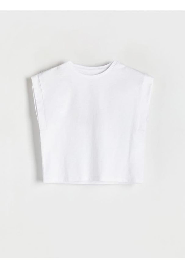 Reserved - Bawełniana bluzka - biały. Kolor: biały. Materiał: bawełna