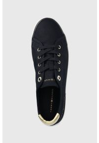 TOMMY HILFIGER - Tommy Hilfiger tenisówki LACE UP VULC SNEAKER damskie kolor granatowy FW0FW06957. Kolor: niebieski. Materiał: guma #2