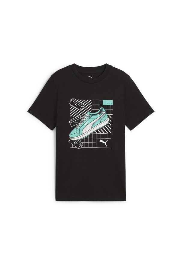 Puma - Młodzieżowa koszulka Graphics IV PUMA Black. Kolor: czarny. Materiał: guma. Wzór: nadruk
