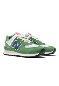 Buty New Balance M U574HGB zielone. Okazja: na co dzień. Kolor: zielony. Materiał: syntetyk, materiał, guma, dresówka, zamsz, skóra. Szerokość cholewki: normalna. Model: New Balance 574 #10