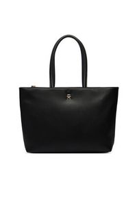 TOMMY HILFIGER - Tommy Hilfiger Torebka Th Logotape Tote AW0AW18742 Czarny. Kolor: czarny. Materiał: skórzane #3