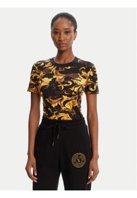 Versace Jeans Couture T-Shirt 79HAH608 JS504 Czarny Slim Fit. Kolor: czarny. Materiał: bawełna