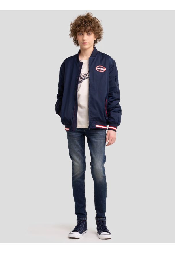 Big-Star - Jeansy chłopięce skinny granatowe Eric 541. Okazja: na co dzień. Kolor: niebieski. Materiał: jeans. Styl: młodzieżowy, sportowy, casual