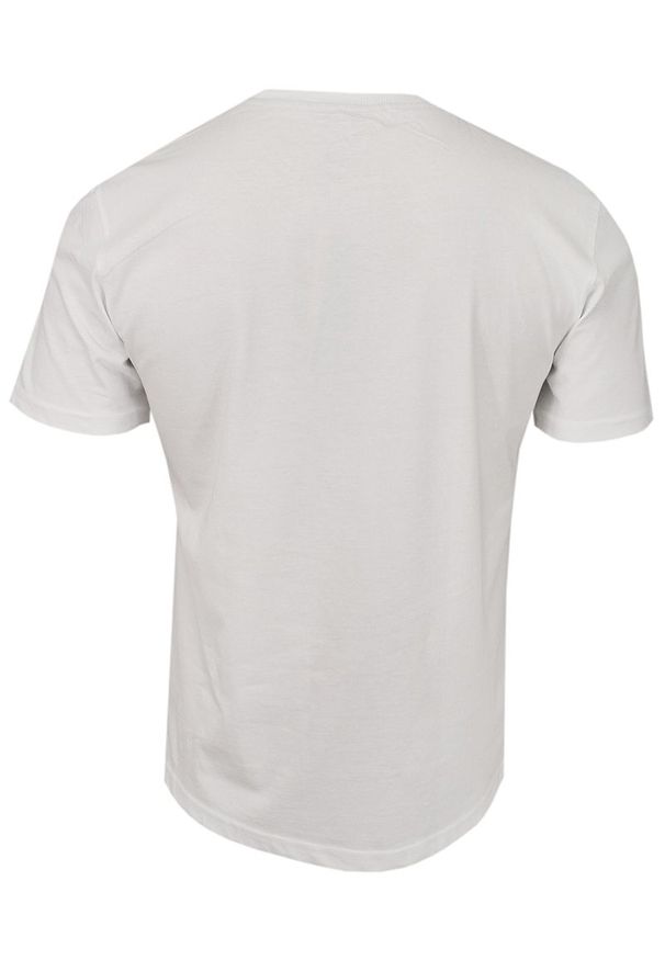 Pako Jeans - Biały Bawełniany T-Shirt -PAKO JEANS- Męski, Okrągły Dekolt, Krótki Rękaw, z Motywem Geometrycznym. Okazja: na co dzień. Kolor: niebieski. Materiał: bawełna. Długość rękawa: krótki rękaw. Długość: krótkie. Wzór: geometria. Styl: casual