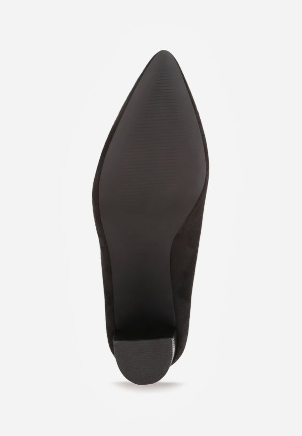 Born2be - Czarne Czółenka na Wysokim Słupku ze Skórzaną Wkładką Nisho. Nosek buta: szpiczasty. Zapięcie: bez zapięcia. Kolor: czarny. Materiał: skóra. Obcas: na słupku. Styl: elegancki