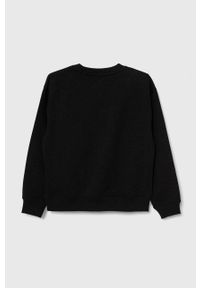 Calvin Klein Jeans bluza dziecięca kolor czarny z aplikacją. Kolor: czarny. Materiał: bawełna, prążkowany. Wzór: aplikacja #2