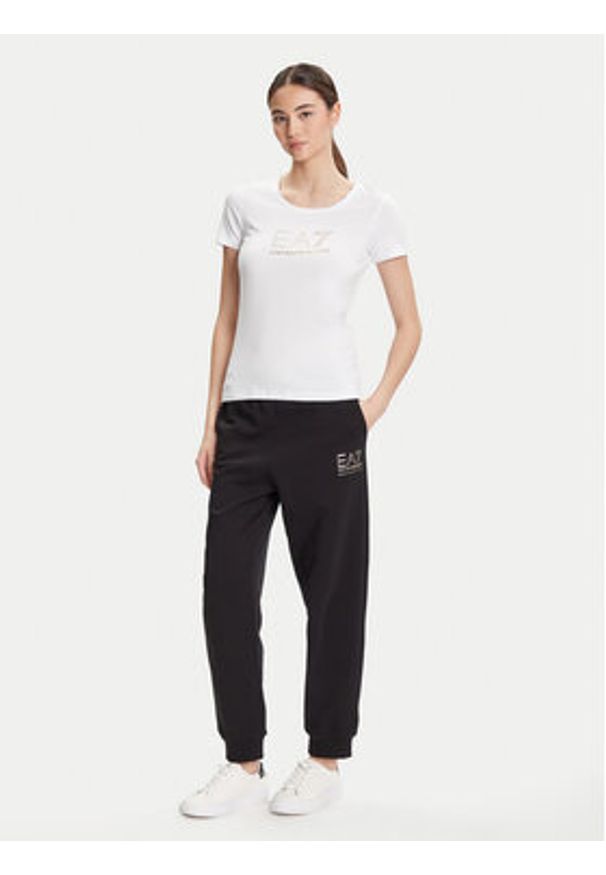 EA7 Emporio Armani T-Shirt 8NTT67 TJDQZ 1100 Biały Skinny Fit. Kolor: biały. Materiał: bawełna