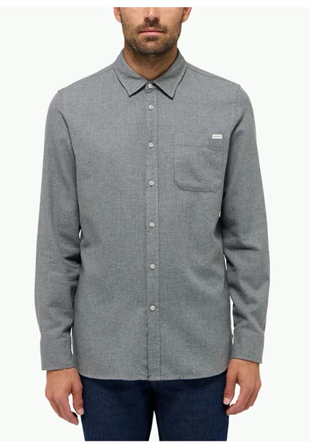 Mustang - Męska Koszula MUSTANG Eastbridge Mid Grey Mélange 1015912 4140