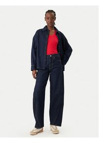 Tommy Jeans Top Essential DW0DW20673 Czerwony Slim Fit. Kolor: czerwony. Materiał: bawełna #3