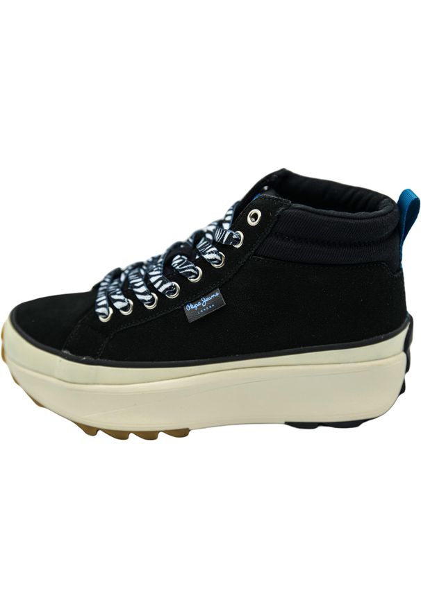 Buty Pepe Jeans Woking Urban, Kobiety. Kolor: czarny. Materiał: materiał, zamsz