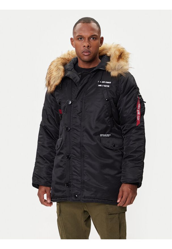 Alpha Industries Kurtka zimowa N3B Airborne 188141 Czarny Regular Fit. Kolor: czarny. Materiał: syntetyk. Sezon: zima