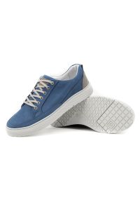 Olivier Buty Męskie skórzane Sneakers 950MA niebieskie. Okazja: na co dzień. Zapięcie: sznurówki. Kolor: niebieski. Materiał: skóra. Sezon: wiosna, jesień, lato. Styl: wakacyjny, sportowy, casual