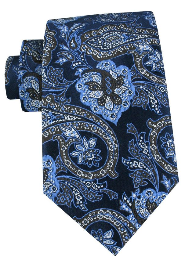 Męski Krawat - Chattier - Odcienie Granatu i Niebieskiego. Kolor: niebieski. Materiał: tkanina. Styl: elegancki, klasyczny, wizytowy