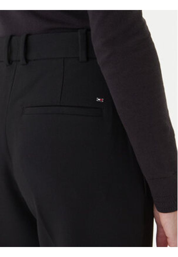 TOMMY HILFIGER - Tommy Hilfiger Spodnie materiałowe WW0WW48355 Czarny Straight Fit. Kolor: czarny. Materiał: syntetyk