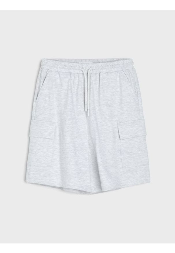 Sinsay - Szorty dresowe cargo - szary. Kolor: szary. Materiał: dresówka