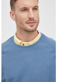 Paul Smith bluza bawełniana męska gładka. Kolor: niebieski. Materiał: bawełna. Wzór: gładki #3