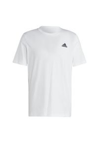 Adidas - Essentials Single Jersey Embroidered Small Logo Tee. Kolor: biały. Materiał: jersey, bawełna